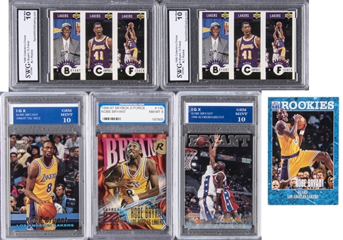 1996-97 Assorted Brands Kobe Bryant Rookie Cards Collection (6 Different)